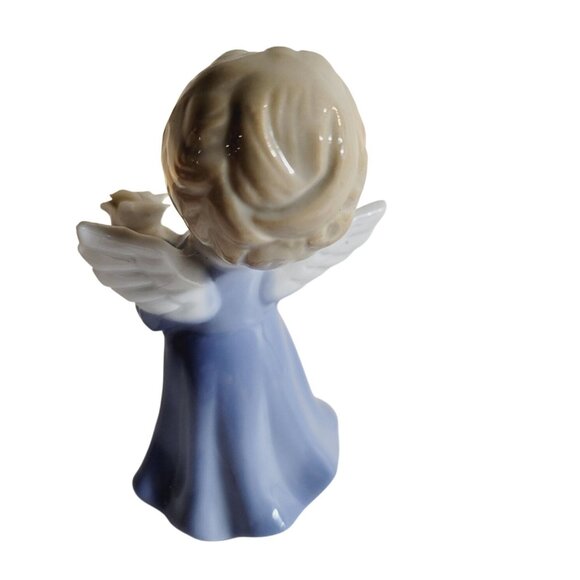 Christmas Angel Boy and Rose Sanmyro Japan Figurine with Original Label 1960s - Picture 4 of 9